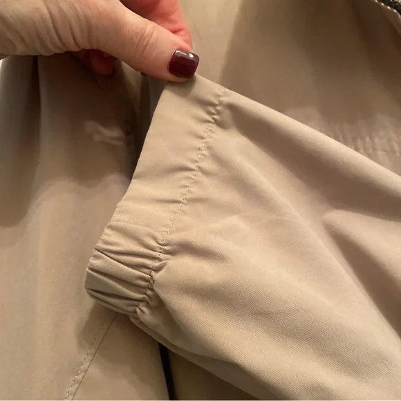 WEATHERPROOF Tan Classic Lightweight Stand Collar Windbreaker Jacket Large lcsr - Picture 7 of 11